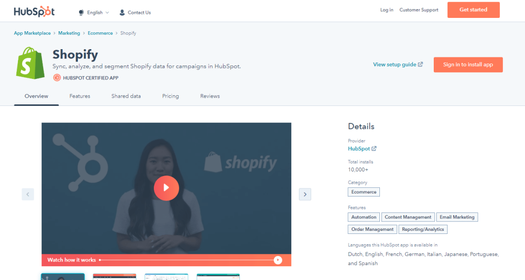 Hubspot Live Chat App For Shopify